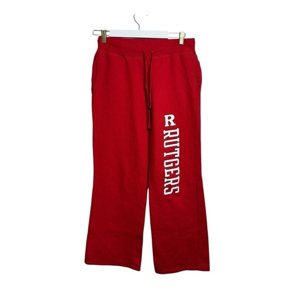 RUTGERS Gildan Sweatpants Women’s Large Red Fleece Straight Leg Casual Pockets - Picture 8 of 8
